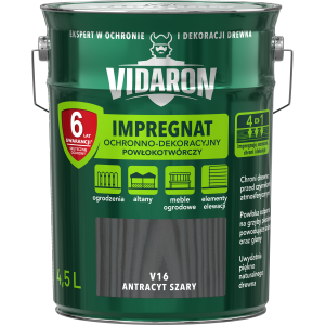 VIDARON Impregnat ochronny powłokotwórczy V16 antracyt szary 4,5L