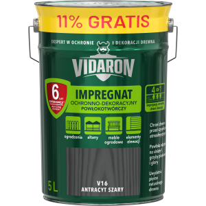 VIDARON Impregnat ochronny powłokotwórczy V16 antracyt szary 5L
