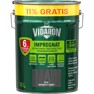 VIDARON Impregnat ochronny powłokotwórczy V16 antracyt szary 10L