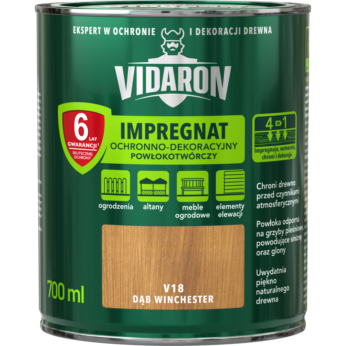 VIDARON Impregnat ochronny powłokotwórczy V18 dąb winchester 0,7L