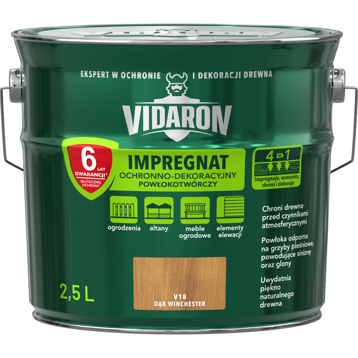 VIDARON Impregnat ochronny powłokotwórczy V18 dąb winchester 2,5L