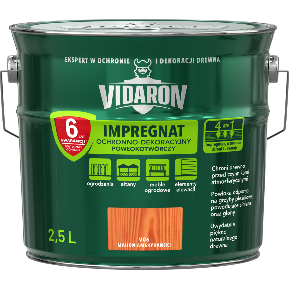VIDARON Impregnat ochronny powłokotwórczy V06 mahoń amerykański 2,5L