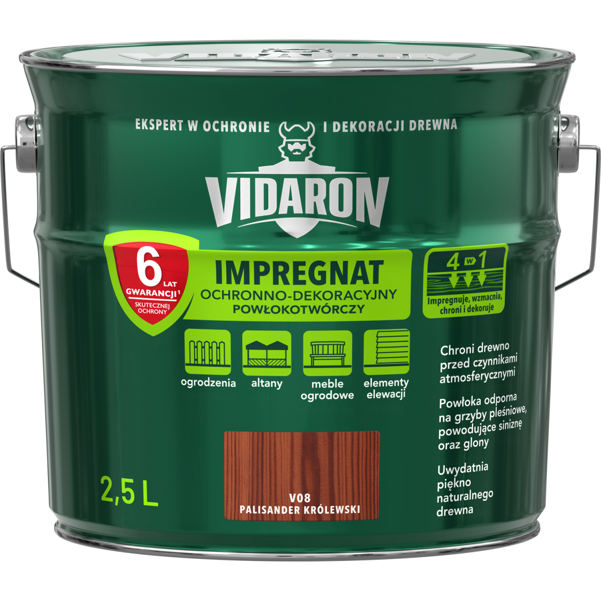 VIDARON Impregnat ochronny powłokotwórczy V08 palisander królewski 2,5L