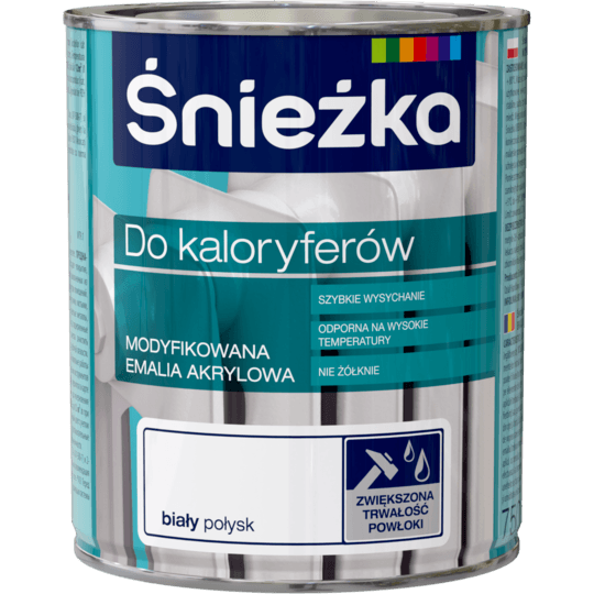 ŚNIEŻKA FARBA DO KALORYFERÓW GRZEJNIKÓW 750ml 0,75l