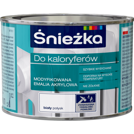 ŚNIEŻKA FARBA DO KALORYFERÓW GRZEJNIKÓW 400ml 0,4l