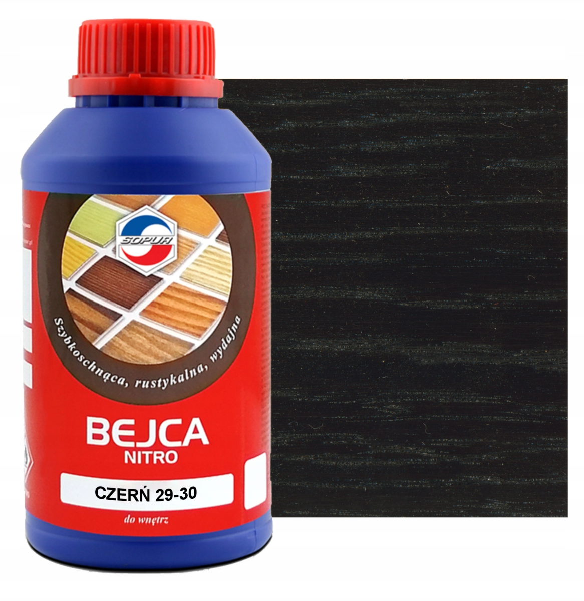 Bejca nitro do drewna SOPUR 0,5L Czerń 29-30