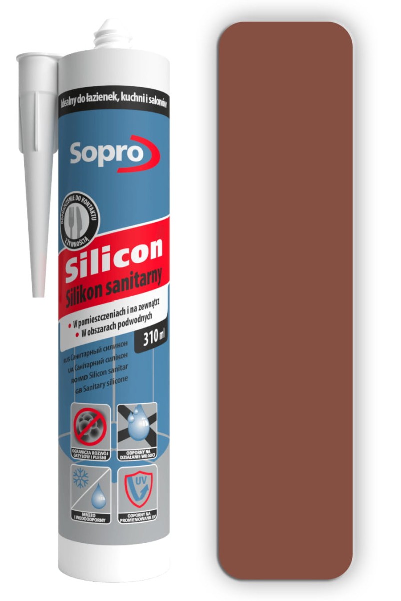 SOPRO Silikon sanitarny 310ml Kasztan 50