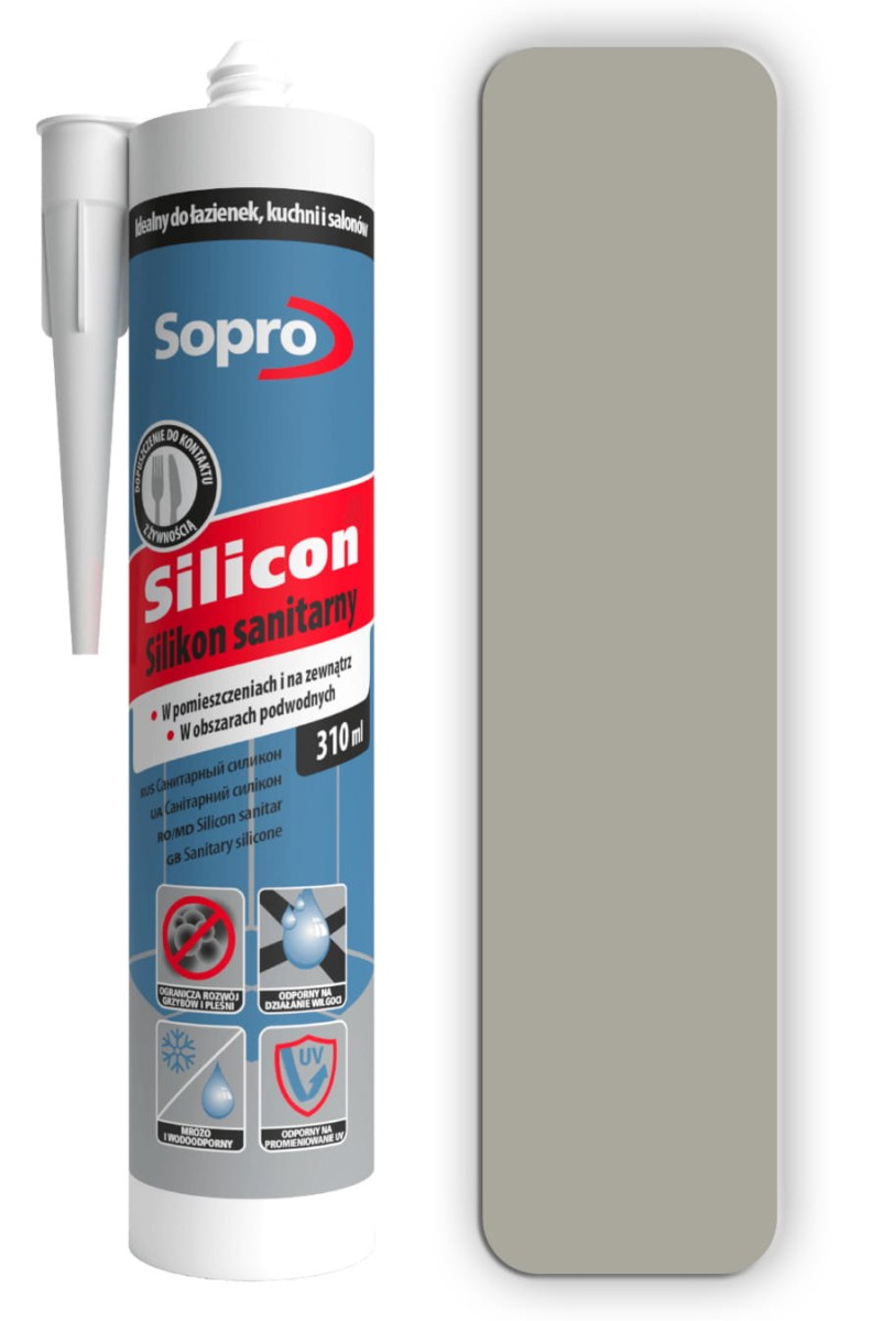 SOPRO Silikon sanitarny 310ml Ciemny popielaty 71