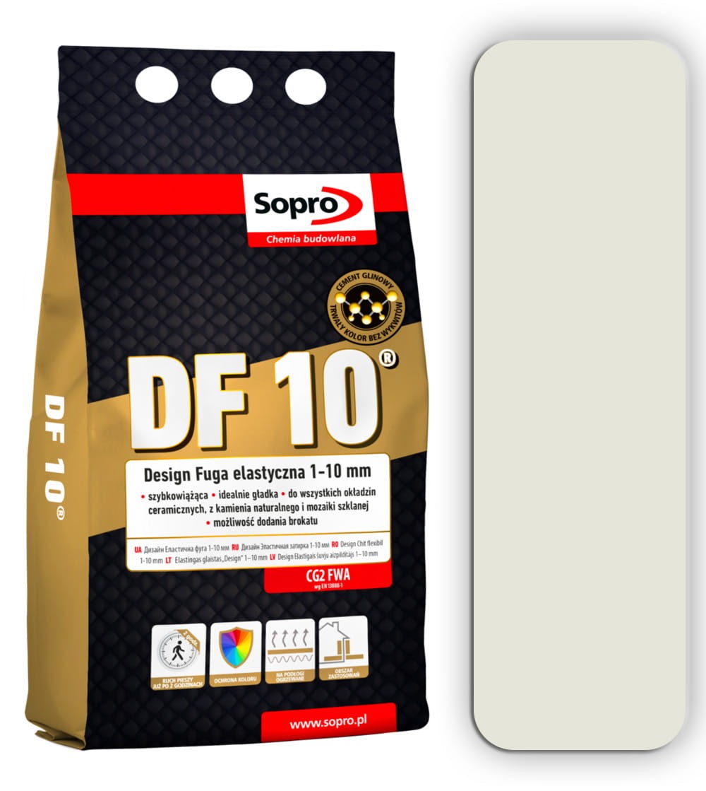 SOPRO DF 10 Design cementowa fuga elastyczna 4kg Jasny szary 16