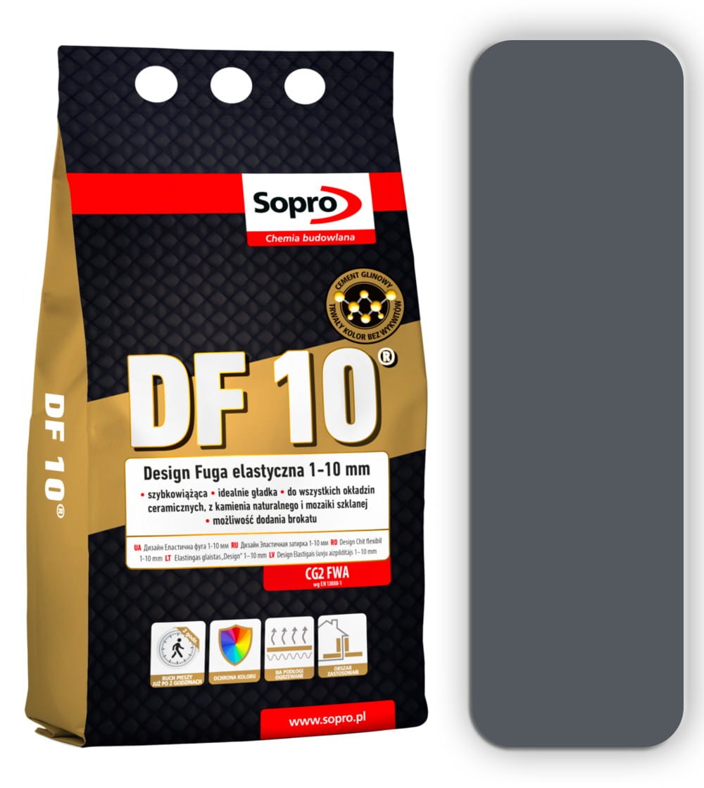 SOPRO DF 10 Design cementowa fuga elastyczna 4kg Antracyt 66