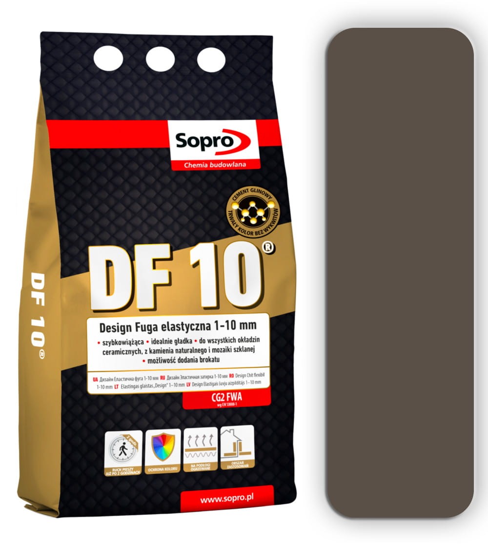 SOPRO DF 10 Design cementowa fuga elastyczna 4kg Heban 62