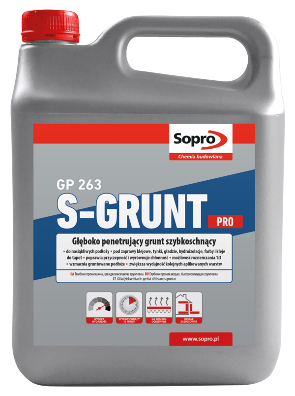 SOPRO S-GRUNT PRO Głęboko penetrujący grunt szybkoschnący 1kg