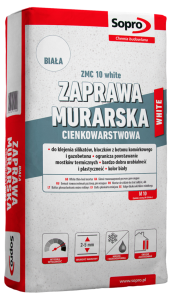 SOPRO ZMC 10 White Zaprawa murarska cienkowarstwowa Biała 25kg