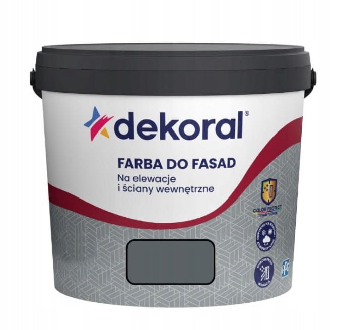 Dekoral Polinit Farba fasadowa akrylowa 1L Intensywnie Szary