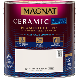 MAGNAT Ceramic Farba plamoodporna Kuchnia Łazienka B8 srebrny kalcyt 2,5L