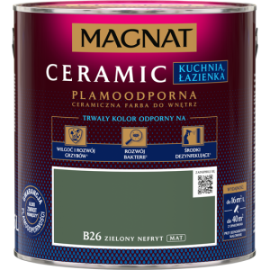 MAGNAT Ceramic Farba plamoodporna Kuchnia Łazienka B26 zielony nefryt 2,5L
