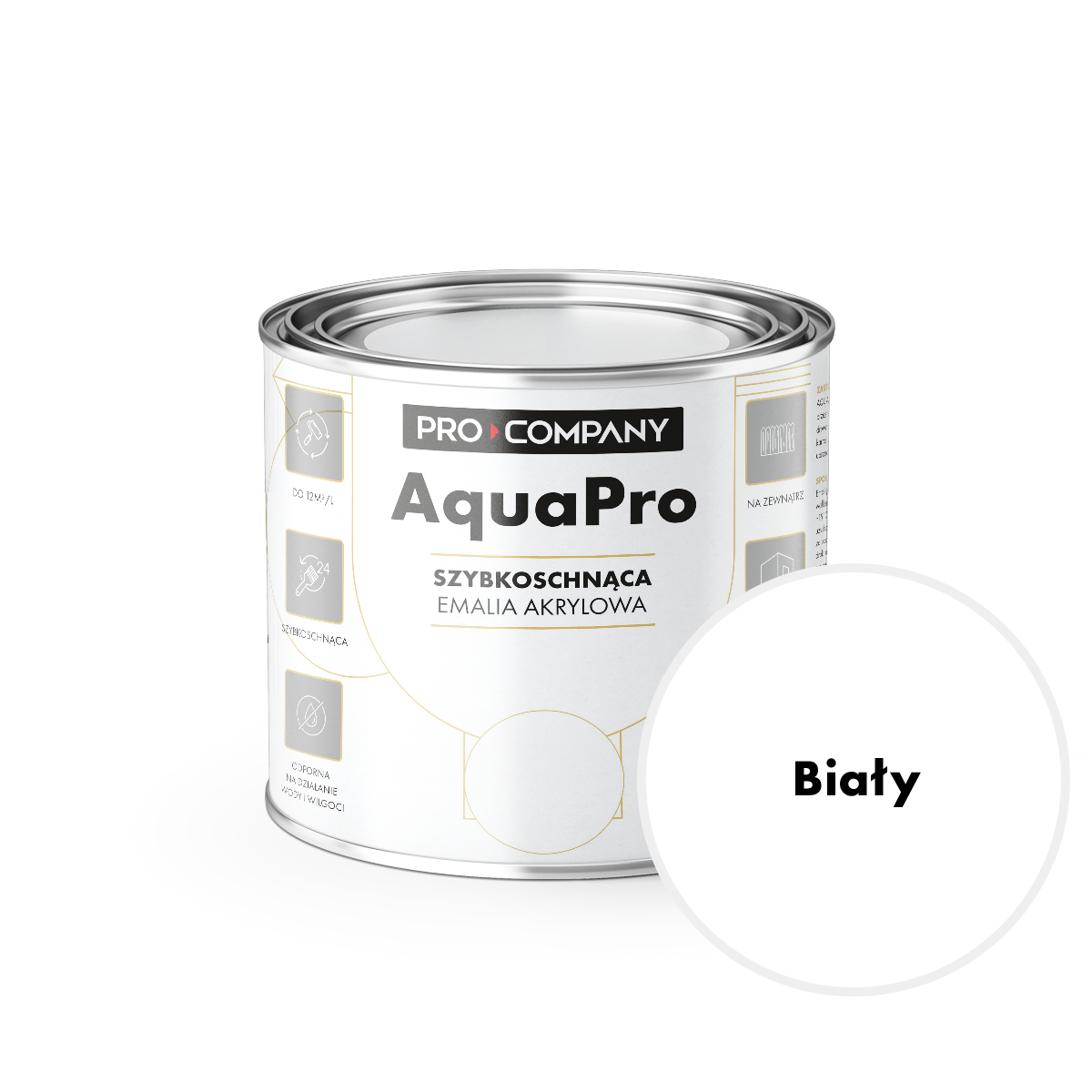 AQUA PRO Emalia Akrylowa Szybkoschnąca 0,2L Biały Połysk