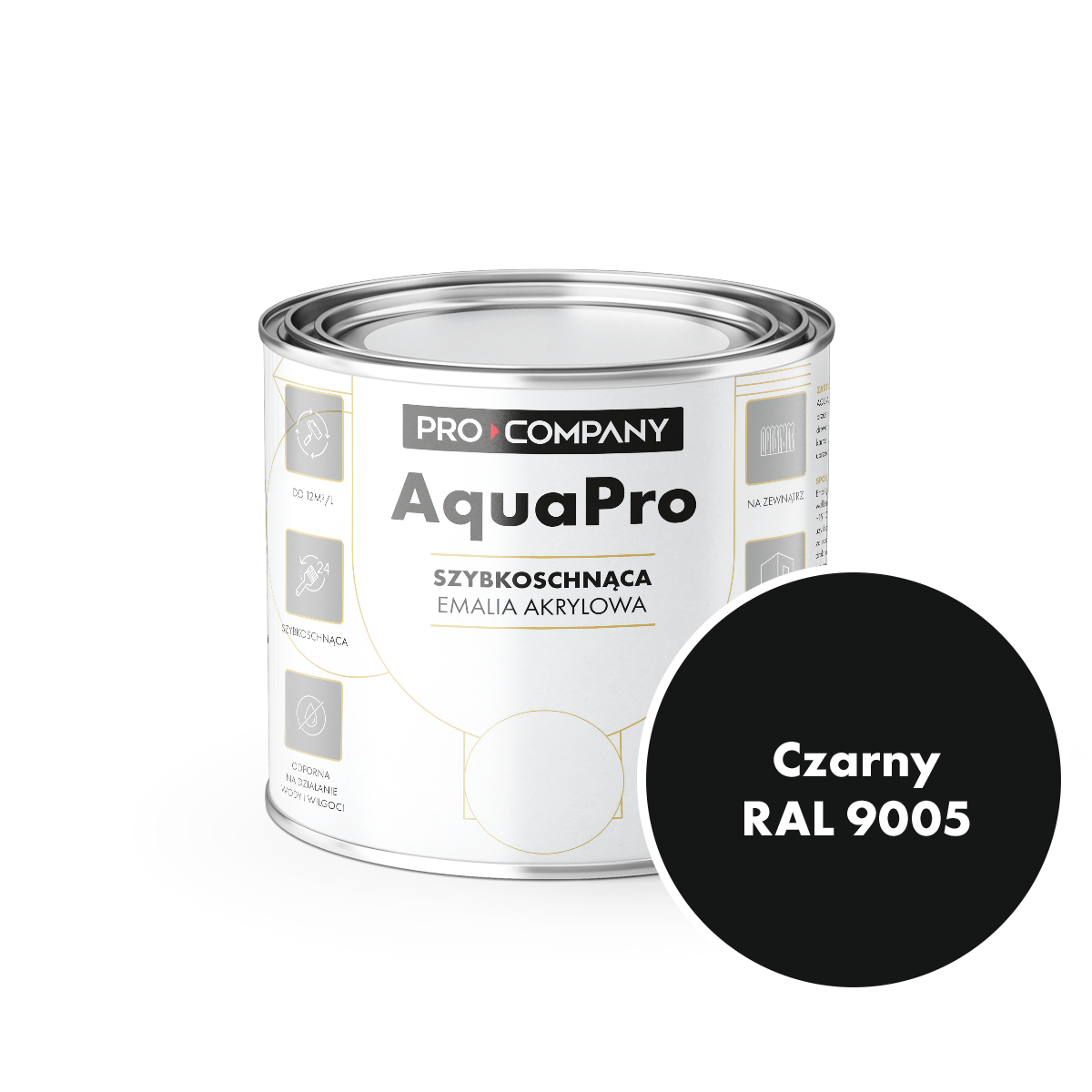 AQUA PRO Emalia Akrylowa Szybkoschnąca 0,2L Czarny 9005