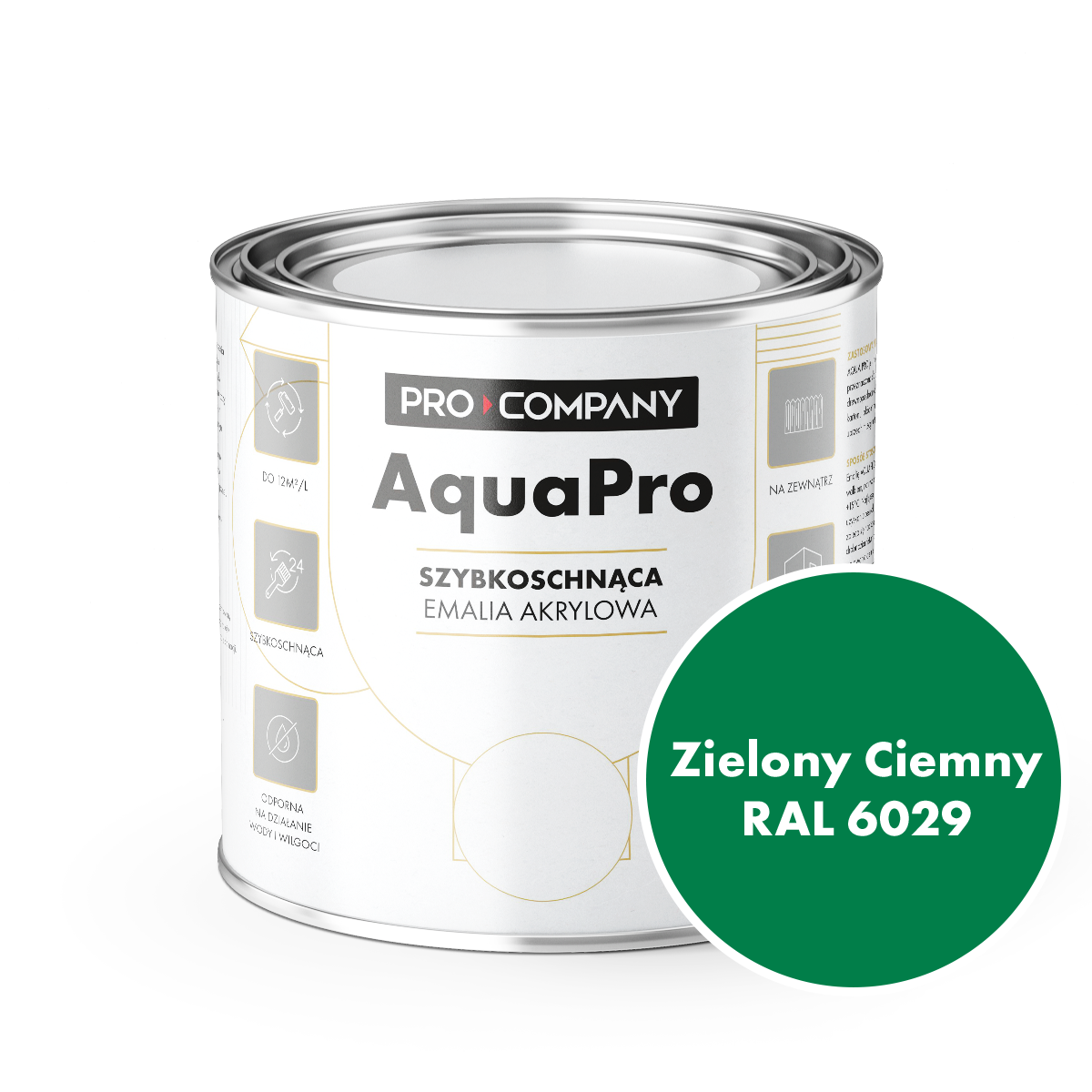 AQUA PRO Emalia Akrylowa Szybkoschnąca 0,8L Zielony 6029