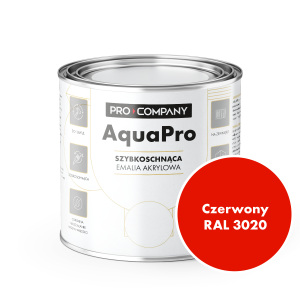 AQUA PRO Emalia Akrylowa Szybkoschnąca 0,8L Czerwony 3020