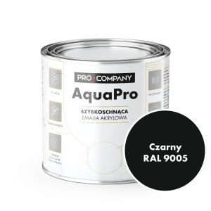 AQUA PRO Emalia Akrylowa Szybkoschnąca 0,8L Czarny Połysk 9005