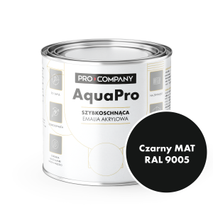 AQUA PRO Emalia Akrylowa Szybkoschnąca 0,8L Czarny Mat 9005