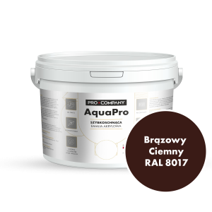 AQUA PRO Emalia Akrylowa Szybkoschnąca 3L Brązowy Ciemny 8017