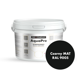 AQUA PRO Emalia Akrylowa Szybkoschnąca 3L Czarny Mat 9005