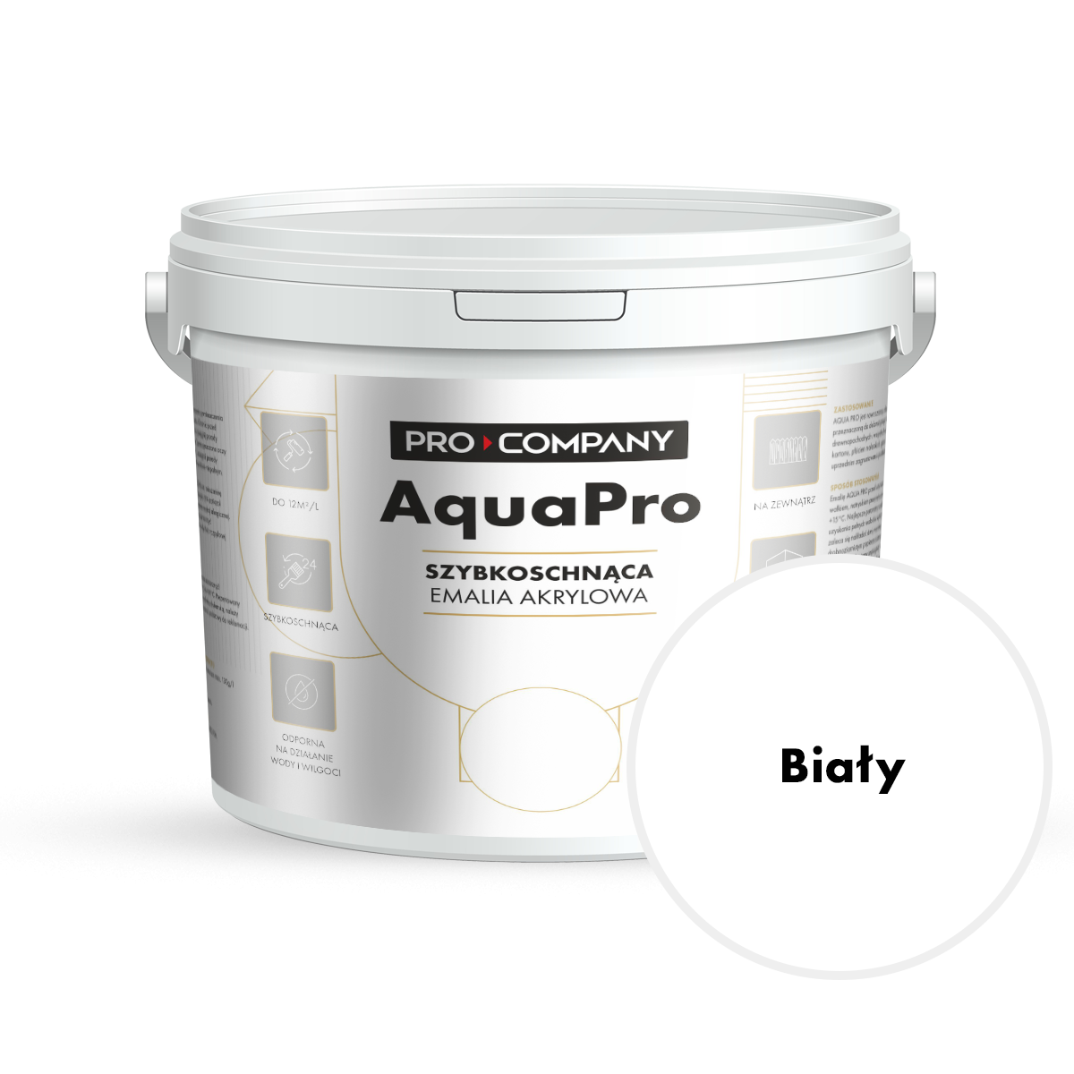 AQUA PRO Emalia Szybkoschnąca 5L Biały Połysk