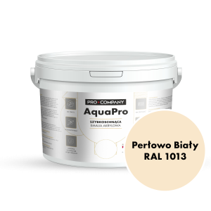 AQUA PRO Emalia Akrylowa Szybkoschnąca 3L Perłowo Biały RAL 1013