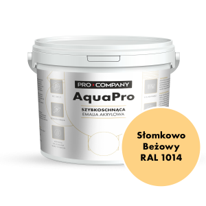 AQUA PRO Emalia Akrylowa Szybkoschnąca 10L Słomkowo Beżowy RAL 1014