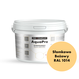 AQUA PRO Emalia Akrylowa Szybkoschnąca 3L Słomkowo Beżowy RAL 1014 MAT