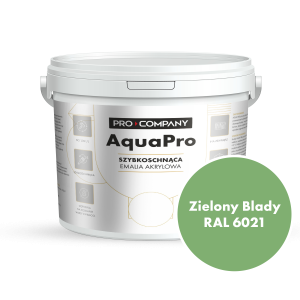 AQUA PRO Emalia Akrylowa Szybkoschnąca 4,5L Zielony Blady RAL 6021