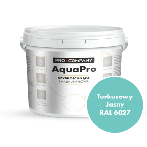 AQUA PRO Emalia Akrylowa Szybkoschnąca 5L Turkusowy Jasny RAL 6027