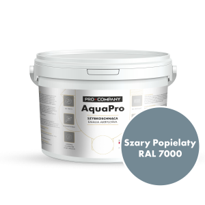AQUA PRO Emalia Akrylowa Szybkoschnąca 3L Szary Popielaty RAL 7000