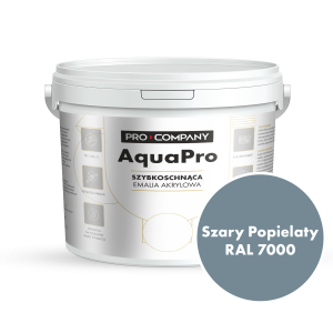AQUA PRO Emalia Akrylowa Szybkoschnąca 10L Szary Popielaty RAL 7000 MAT