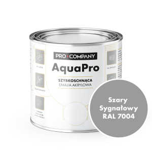 AQUA PRO Emalia Akrylowa Szybkoschnąca 0,8L Szary Sygnałowy RAL 7004
