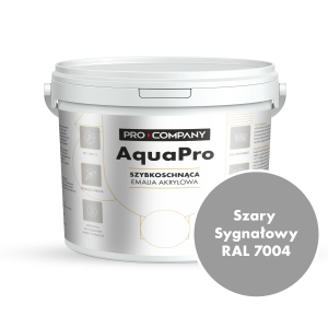 AQUA PRO Emalia Akrylowa Szybkoschnąca 10L Szary Sygnałowy RAL 7004
