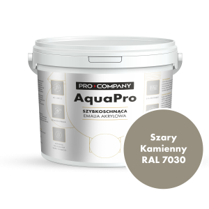 AQUA PRO Emalia Akrylowa Szybkoschnąca 10L Szary Kamienny RAL 7030 MAT