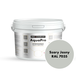 AQUA PRO Emalia Akrylowa Szybkoschnąca 3L Szary Jasny RAL 7035 MAT