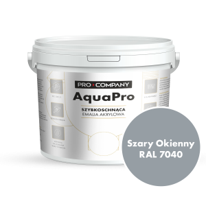 AQUA PRO Emalia Akrylowa Szybkoschnąca 10L Szary Okienny RAL 7040
