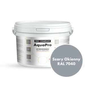 AQUA PRO Emalia Akrylowa Szybkoschnąca 3L Szary Okienny RAL 7040 MAT