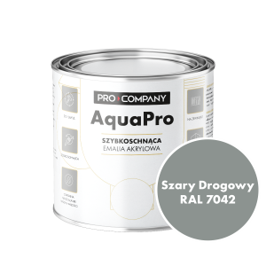 AQUA PRO Emalia Akrylowa Szybkoschnąca 0,8L Szary Drogowy RAL 7042
