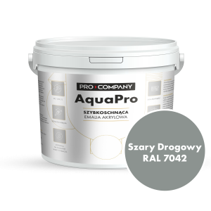 AQUA PRO Emalia Akrylowa Szybkoschnąca 10L Szary Drogowy RAL 7042