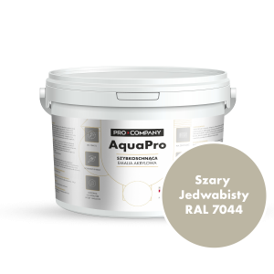 AQUA PRO Emalia Akrylowa Szybkoschnąca 3L Szary Jedwabisty RAL 7044 MAT