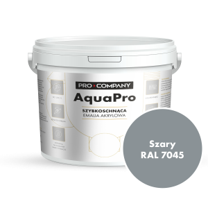 AQUA PRO Emalia Akrylowa Szybkoschnąca 4,5L Szary RAL 7045