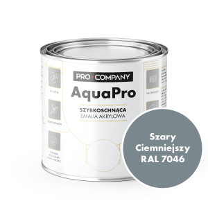 AQUA PRO Emalia Akrylowa Szybkoschnąca 0,8L Szary Ciemny RAL 7046 MAT