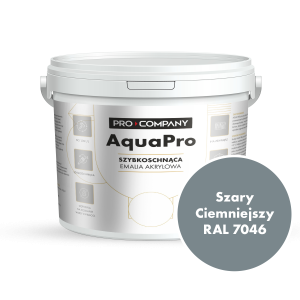 AQUA PRO Emalia Akrylowa Szybkoschnąca 10L Szary Ciemny RAL 7046 MAT