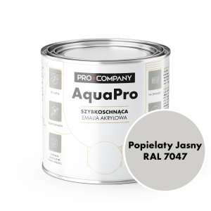 AQUA PRO Emalia Akrylowa Szybkoschnąca 0,8L Popielaty Jasny RAL 7047 MAT