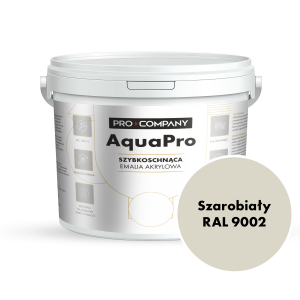 AQUA PRO Emalia Akrylowa Szybkoschnąca 10L Szarobiały RAL 9002
